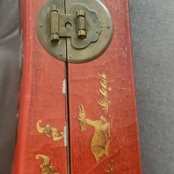 Ethan Allen box home size 16" x 5" + red pink green black brown gold - Picture 4 of 16